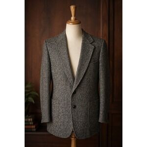 Vintage Harris Tweed 44S Wool Blazer Union Made Canada Vintage Sport Coat